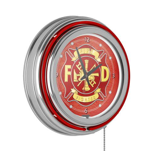 Fire Fighter 14 Inch Neon Wall Clock Fire Fighter 14 Inch Neon Wall Clock
