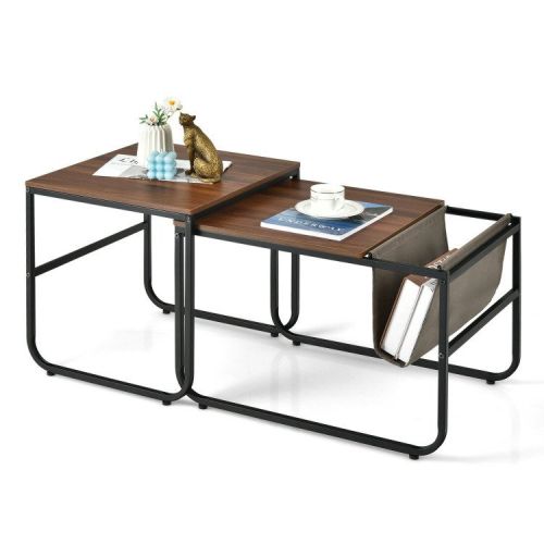 Household Decor Multi Usage 2 Pieces Modern Nesting Coffee Side Table Household Decor Multi Usage 2 Pieces Modern Nesting Coffee Side Table